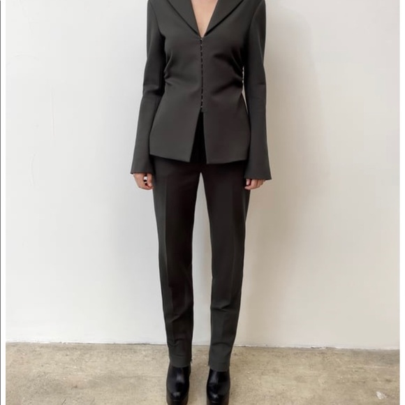 ZARA DARK KHAKI SUIT SET - Picture 2 of 7